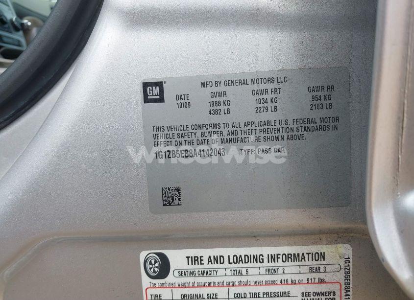 Photo 9 of 2010 Chevrolet Malibu LS (VIN 1G1ZB5EB8A4142043)