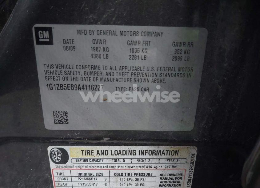 Photo 9 of 2010 Chevrolet Malibu LS (VIN 1G1ZB5EB9A4116227)