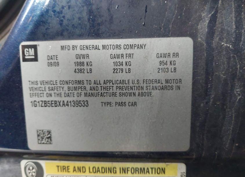 Photo 9 of 2010 Chevrolet Malibu LS (VIN 1G1ZB5EBXA4139533)