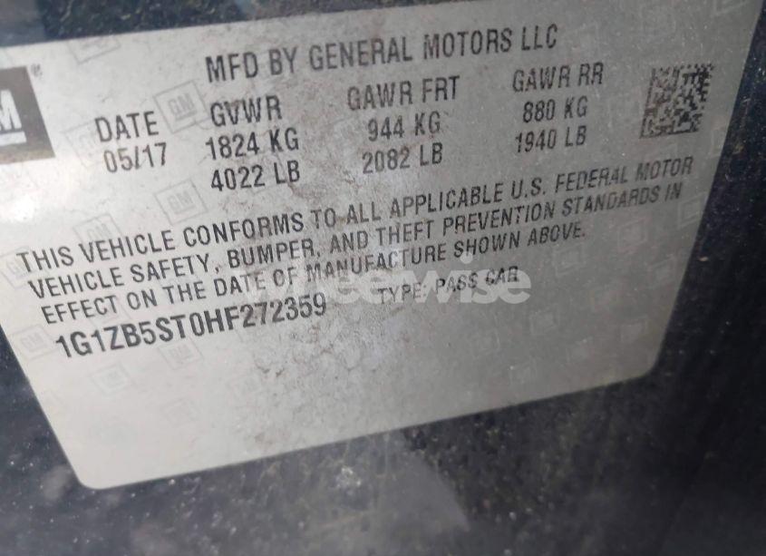 Photo 9 of 2017 Chevrolet Malibu LS (VIN 1G1ZB5ST0HF272359)