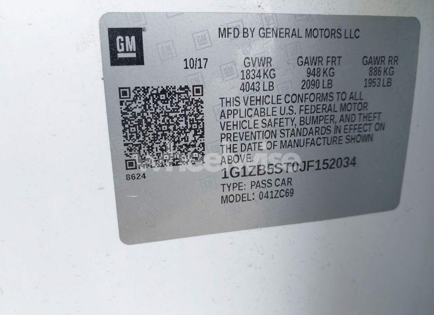 Photo 9 of 2018 Chevrolet Malibu 1LS (VIN 1G1ZB5ST0JF152034)