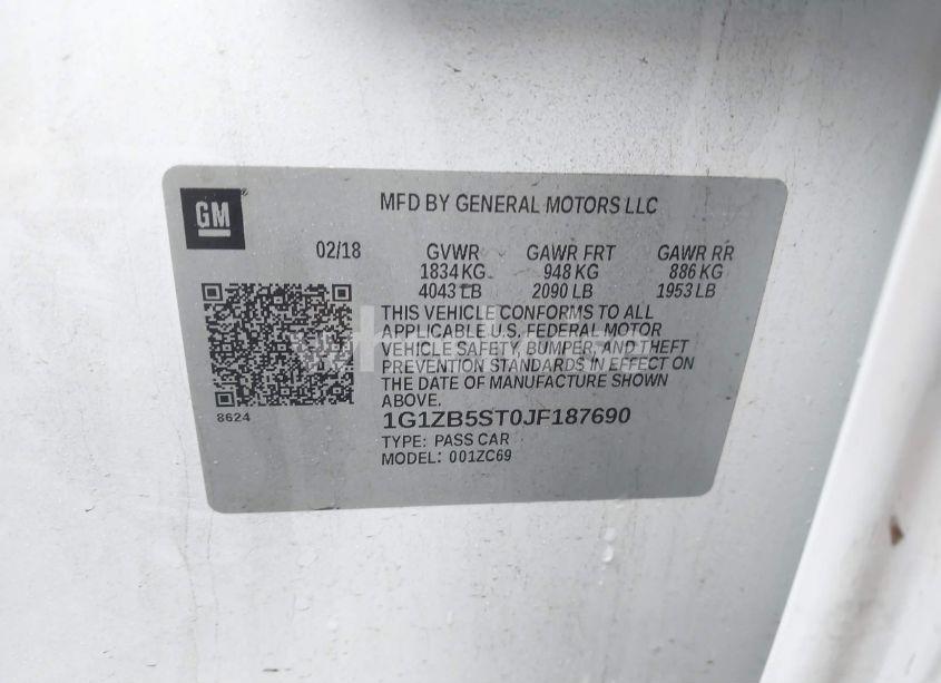 Photo 9 of 2018 Chevrolet Malibu 1LS (VIN 1G1ZB5ST0JF187690)