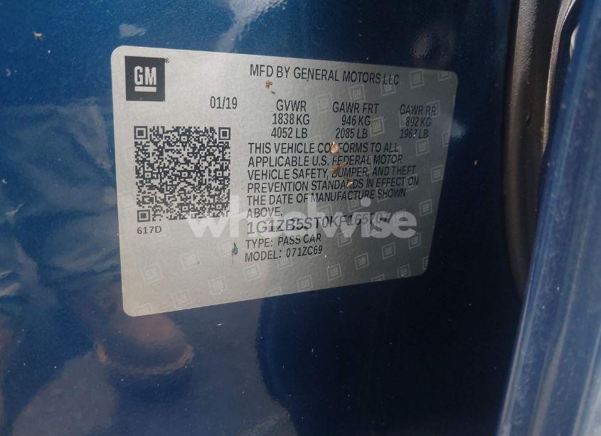 Photo 9 of 2019 Chevrolet Malibu 1LS (VIN 1G1ZB5ST0KF165707)