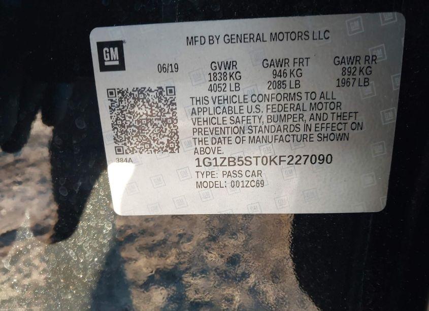 Photo 9 of 2019 Chevrolet Malibu 1LS (VIN 1G1ZB5ST0KF227090)