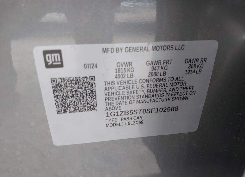 Photo 9 of 2025 Chevrolet Malibu FWD LS (VIN 1G1ZB5ST0SF102588)