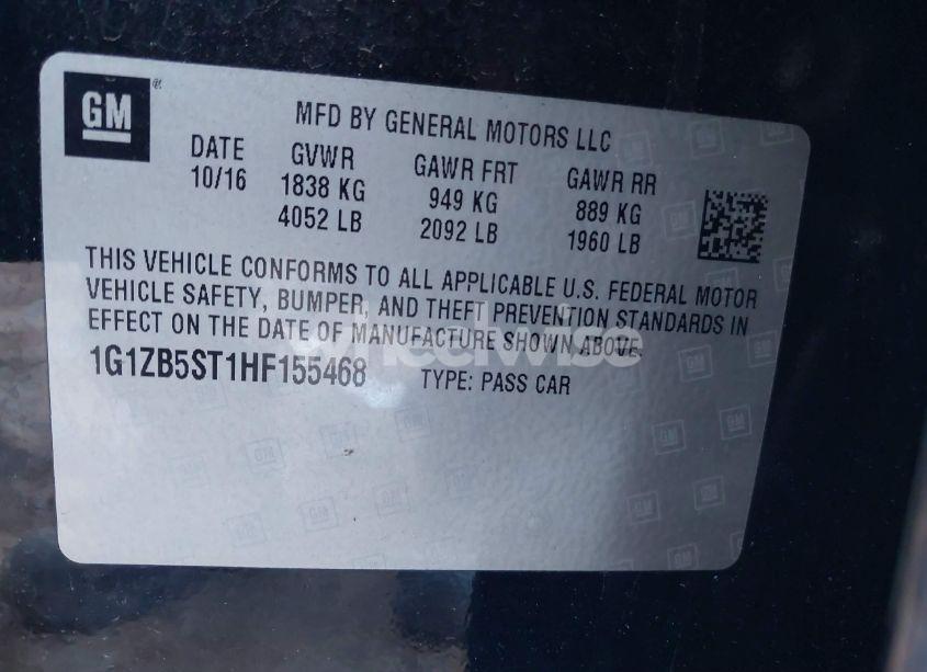 Photo 9 of 2017 Chevrolet Malibu LS (VIN 1G1ZB5ST1HF155468)