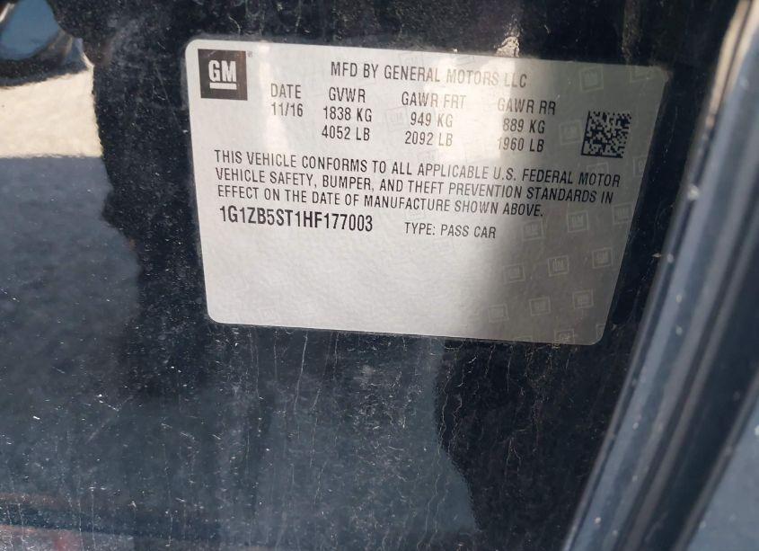 Photo 9 of 2017 Chevrolet Malibu LS (VIN 1G1ZB5ST1HF177003)