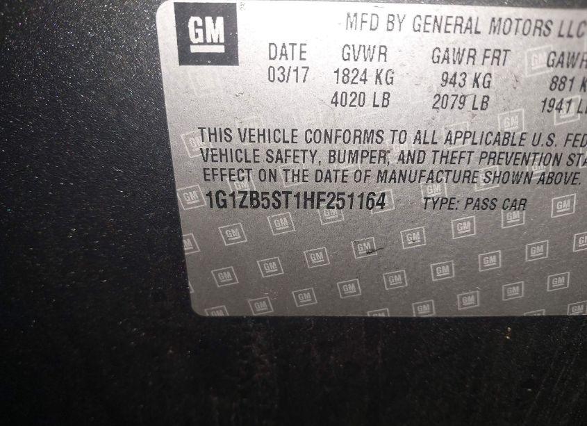 Photo 9 of 2017 Chevrolet Malibu LS (VIN 1G1ZB5ST1HF251164)