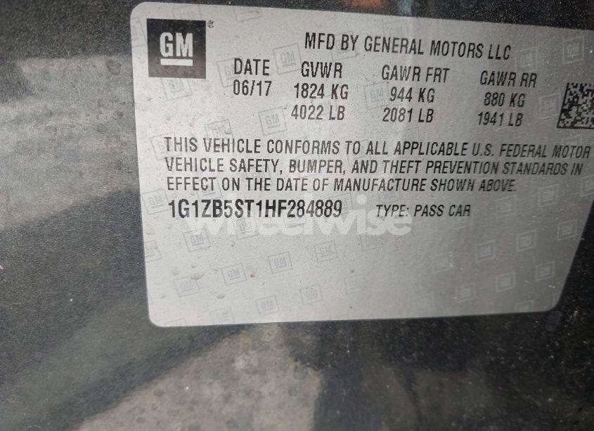 Photo 9 of 2017 Chevrolet Malibu LS (VIN 1G1ZB5ST1HF284889)