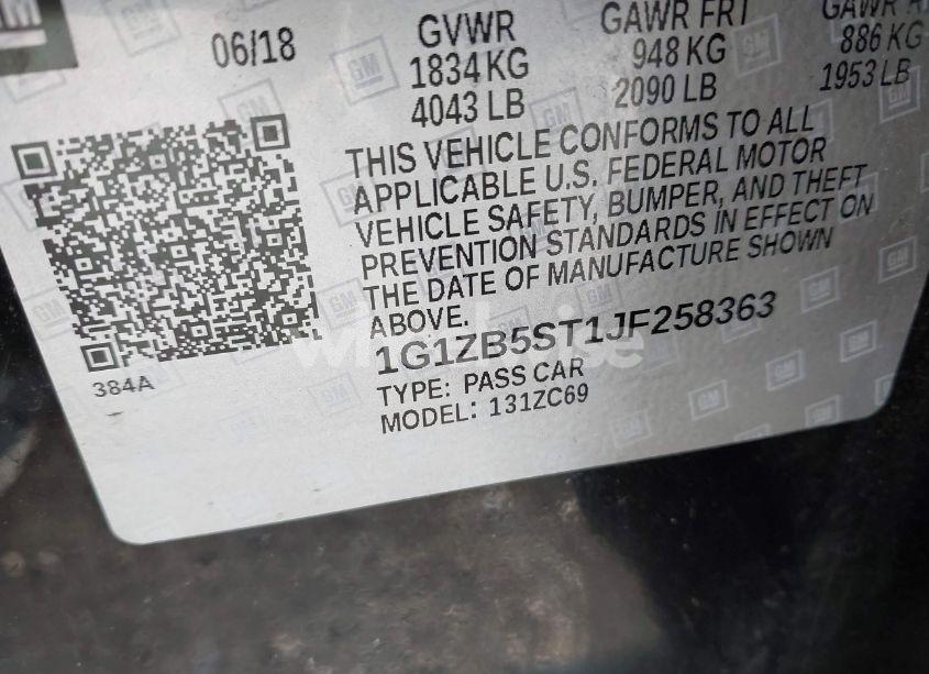 Photo 9 of 2018 Chevrolet Malibu 1LS (VIN 1G1ZB5ST1JF258363)