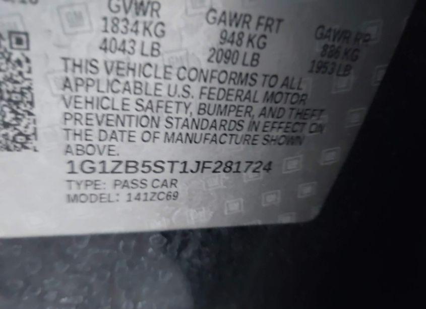 Photo 9 of 2018 Chevrolet Malibu 1LS (VIN 1G1ZB5ST1JF281724)