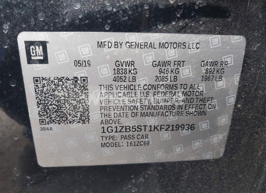 Photo 9 of 2019 Chevrolet Malibu 1LS (VIN 1G1ZB5ST1KF219936)