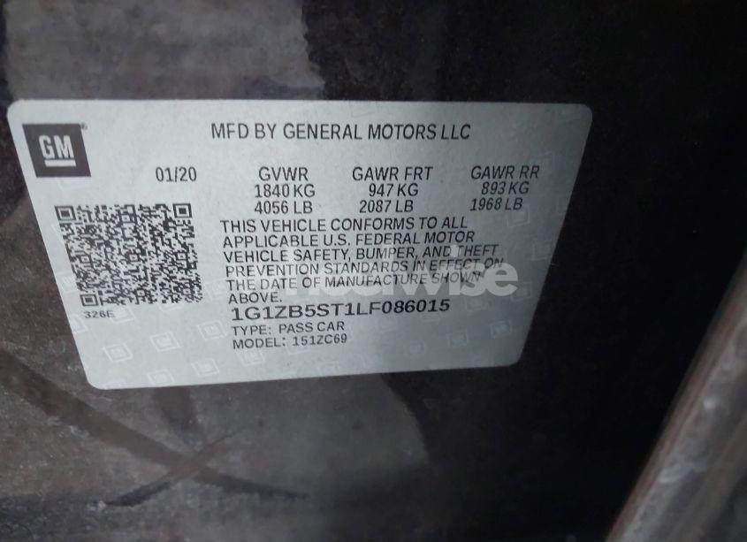 Photo 9 of 2020 Chevrolet Malibu FWD LS (VIN 1G1ZB5ST1LF086015)