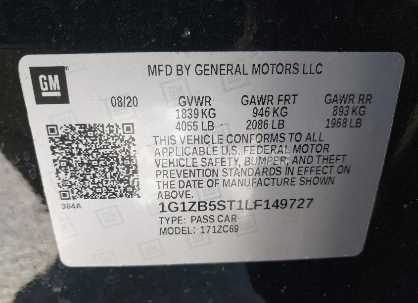 Photo 9 of 2020 Chevrolet Malibu FWD LS (VIN 1G1ZB5ST1LF149727)