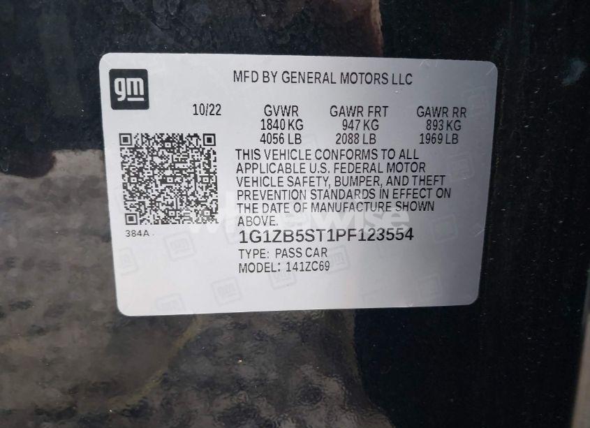 Photo 9 of 2023 Chevrolet Malibu FWD LS (VIN 1G1ZB5ST1PF123554)