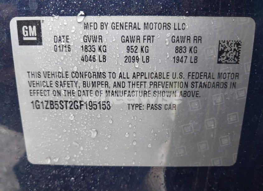 Photo 9 of 2016 Chevrolet Malibu LS (VIN 1G1ZB5ST2GF195153)