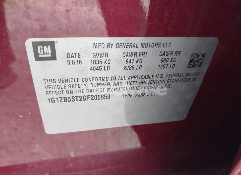 Photo 9 of 2016 Chevrolet Malibu LS (VIN 1G1ZB5ST2GF200853)