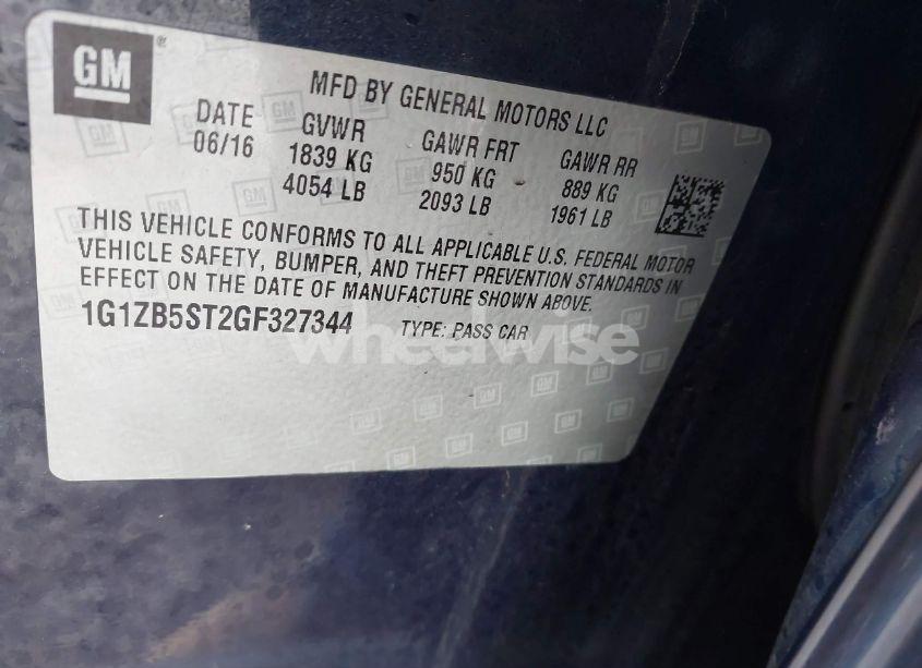 Photo 9 of 2016 Chevrolet Malibu LS (VIN 1G1ZB5ST2GF327344)