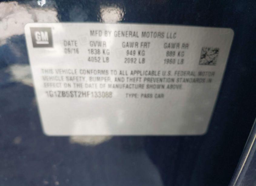 Photo 9 of 2017 Chevrolet Malibu LS (VIN 1G1ZB5ST2HF133088)