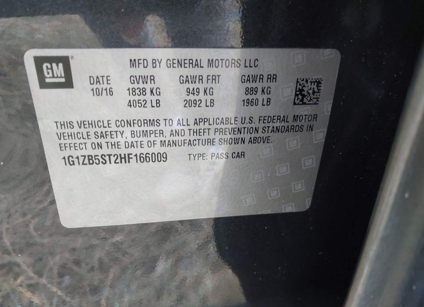 Photo 9 of 2017 Chevrolet Malibu LS (VIN 1G1ZB5ST2HF166009)