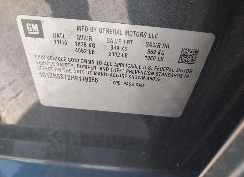 Photo 9 of 2017 Chevrolet Malibu LS (VIN 1G1ZB5ST2HF179066)