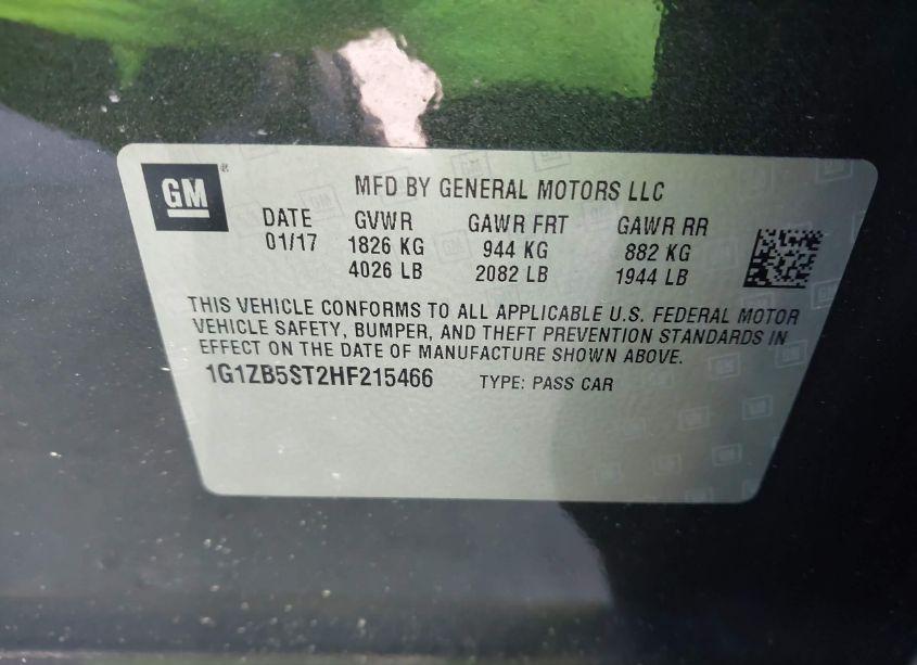 Photo 9 of 2017 Chevrolet Malibu LS (VIN 1G1ZB5ST2HF215466)