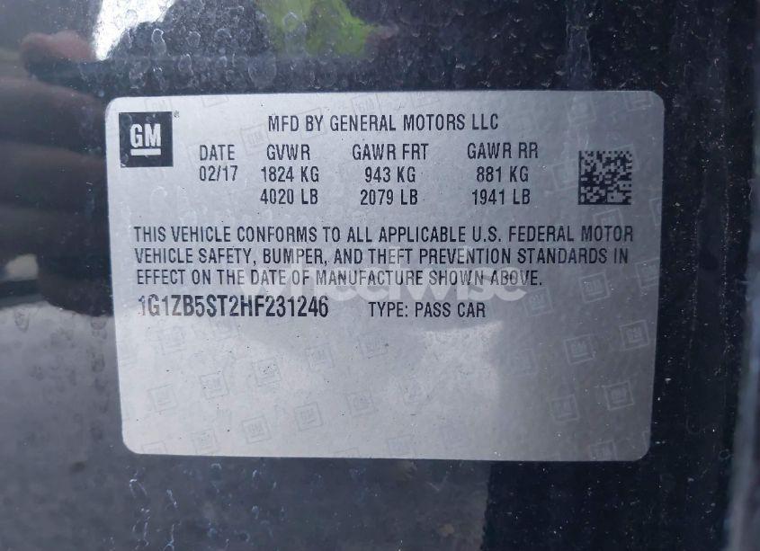 Photo 9 of 2017 Chevrolet Malibu LS (VIN 1G1ZB5ST2HF231246)