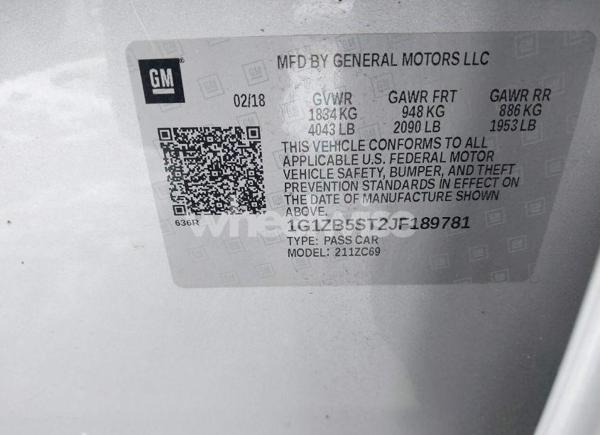 Photo 9 of 2018 Chevrolet Malibu 1LS (VIN 1G1ZB5ST2JF189781)