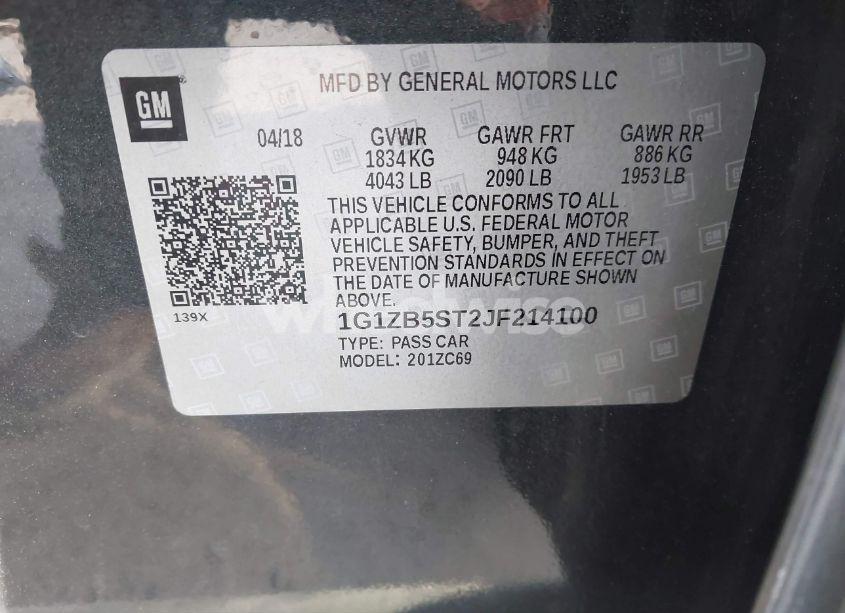 Photo 9 of 2018 Chevrolet Malibu 1LS (VIN 1G1ZB5ST2JF214100)