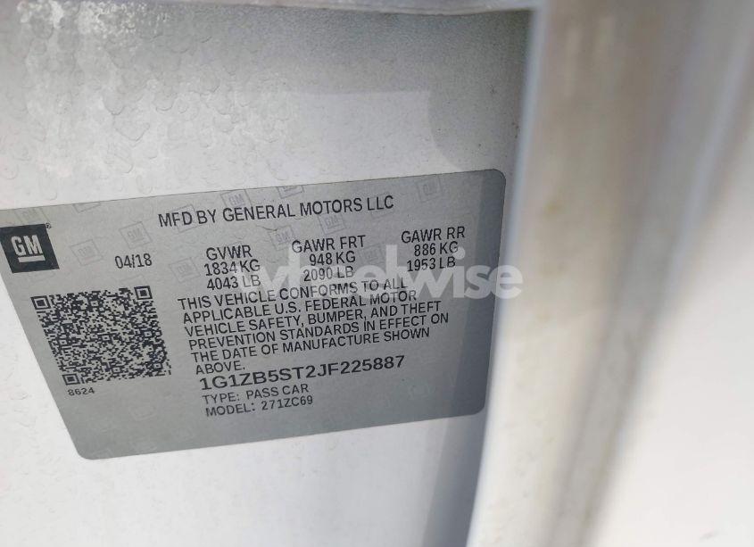 Photo 9 of 2018 Chevrolet Malibu 1LS (VIN 1G1ZB5ST2JF225887)