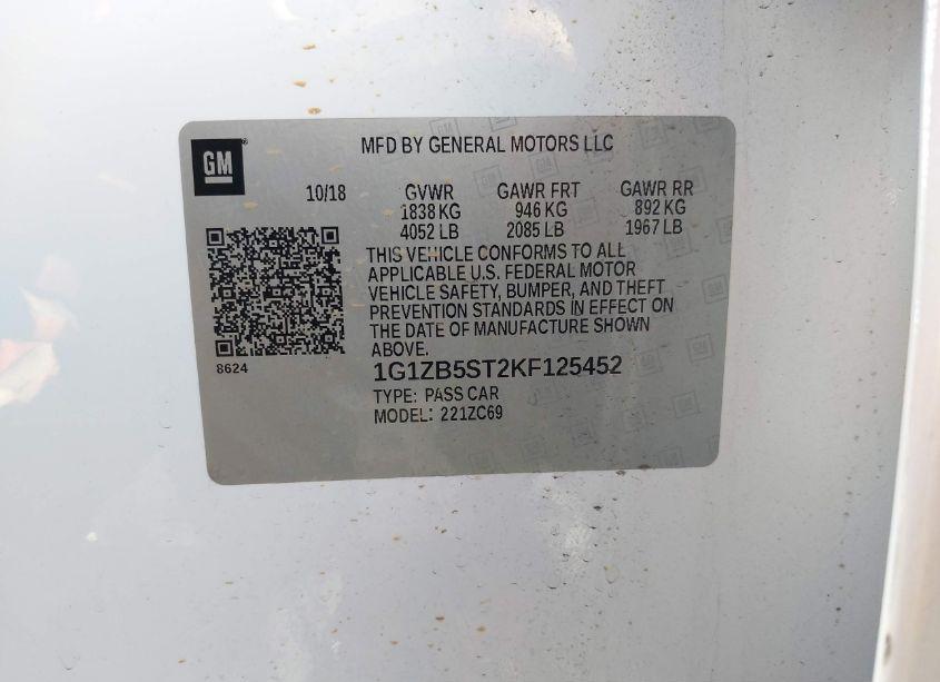 Photo 9 of 2019 Chevrolet Malibu 1LS (VIN 1G1ZB5ST2KF125452)
