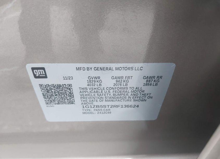 Photo 9 of 2024 Chevrolet Malibu FWD LS (VIN 1G1ZB5ST2RF136624)