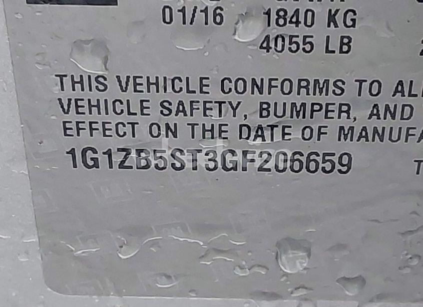 Photo 9 of 2016 Chevrolet Malibu LS (VIN 1G1ZB5ST3GF206659)