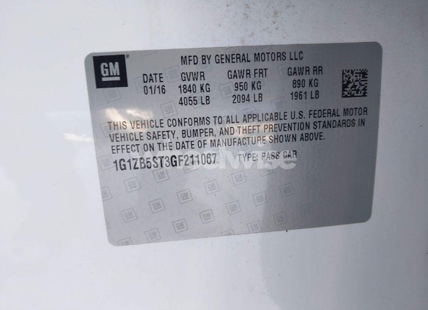 Photo 9 of 2016 Chevrolet Malibu LS (VIN 1G1ZB5ST3GF211067)