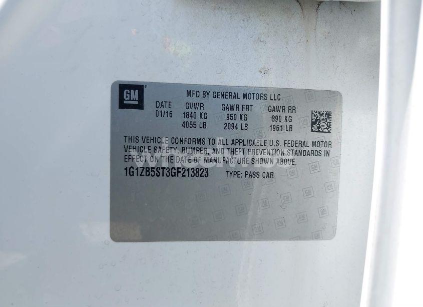 Photo 9 of 2016 Chevrolet Malibu LS (VIN 1G1ZB5ST3GF213823)