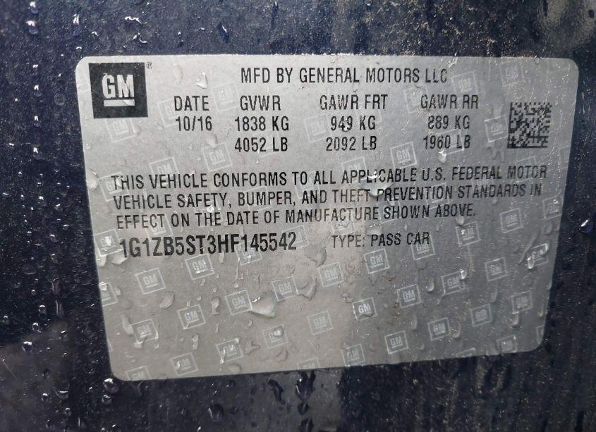 Photo 9 of 2017 Chevrolet Malibu LS (VIN 1G1ZB5ST3HF145542)