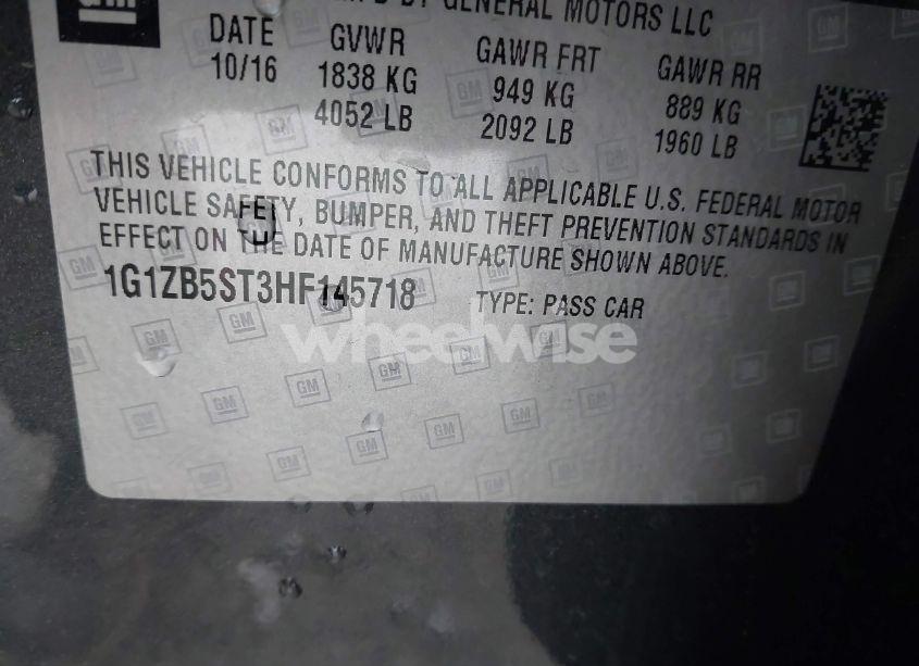 Photo 9 of 2017 Chevrolet Malibu LS (VIN 1G1ZB5ST3HF145718)