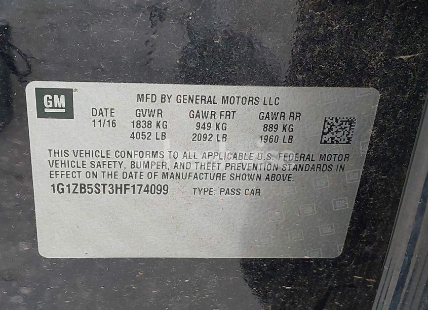 Photo 9 of 2017 Chevrolet Malibu LS (VIN 1G1ZB5ST3HF174099)