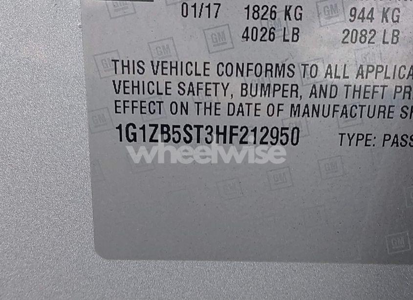 Photo 9 of 2017 Chevrolet Malibu LS (VIN 1G1ZB5ST3HF212950)