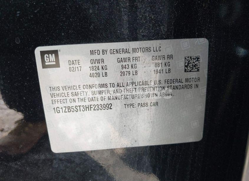 Photo 9 of 2017 Chevrolet Malibu LS (VIN 1G1ZB5ST3HF233992)