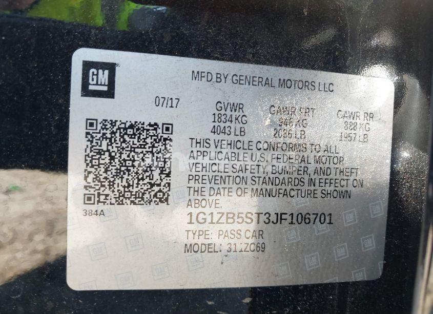 Photo 9 of 2018 Chevrolet Malibu 1LS (VIN 1G1ZB5ST3JF106701)