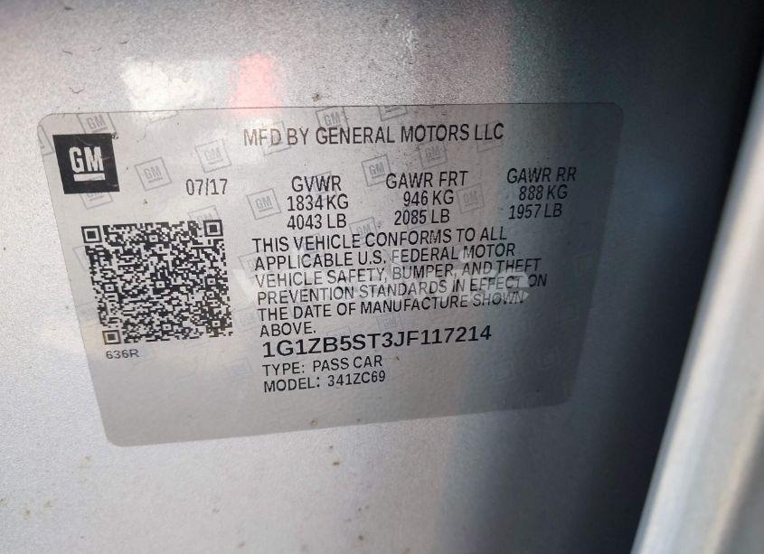 Photo 9 of 2018 Chevrolet Malibu 1LS (VIN 1G1ZB5ST3JF117214)