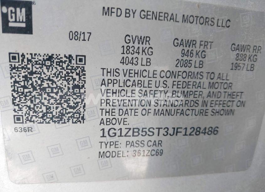 Photo 9 of 2018 Chevrolet Malibu 1LS (VIN 1G1ZB5ST3JF128486)