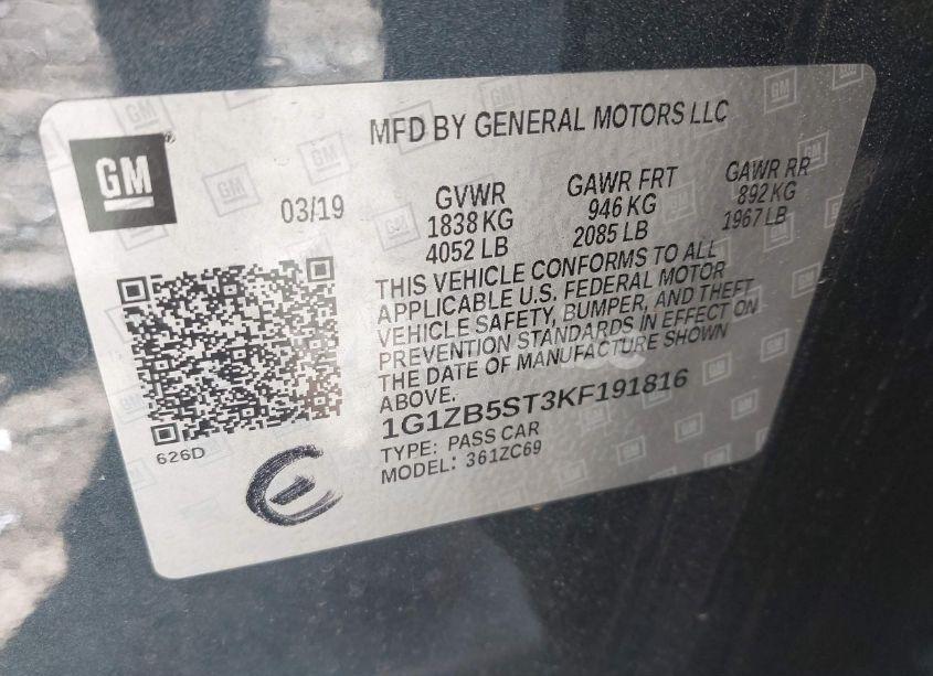 Photo 9 of 2019 Chevrolet Malibu 1LS (VIN 1G1ZB5ST3KF191816)