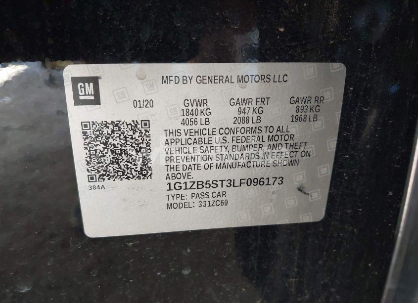 Photo 9 of 2020 Chevrolet Malibu FWD LS (VIN 1G1ZB5ST3LF096173)