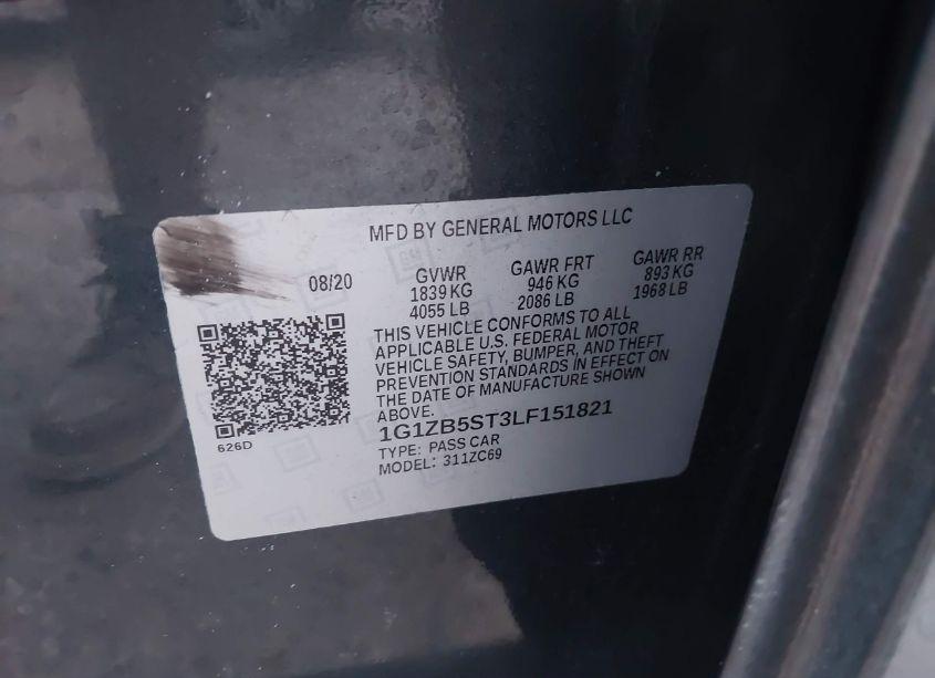 Photo 9 of 2020 Chevrolet Malibu FWD LS (VIN 1G1ZB5ST3LF151821)