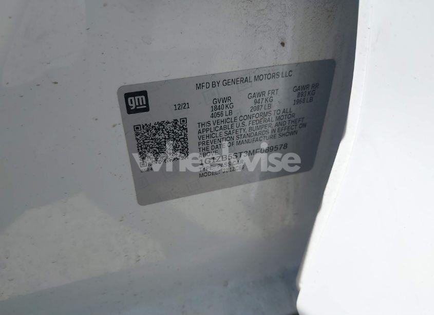 Photo 9 of 2021 Chevrolet Malibu FWD LS (VIN 1G1ZB5ST3MF089578)