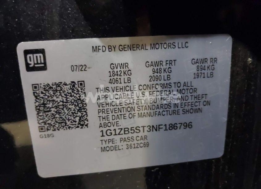 Photo 9 of 2022 Chevrolet Malibu FWD LS (VIN 1G1ZB5ST3NF186796)