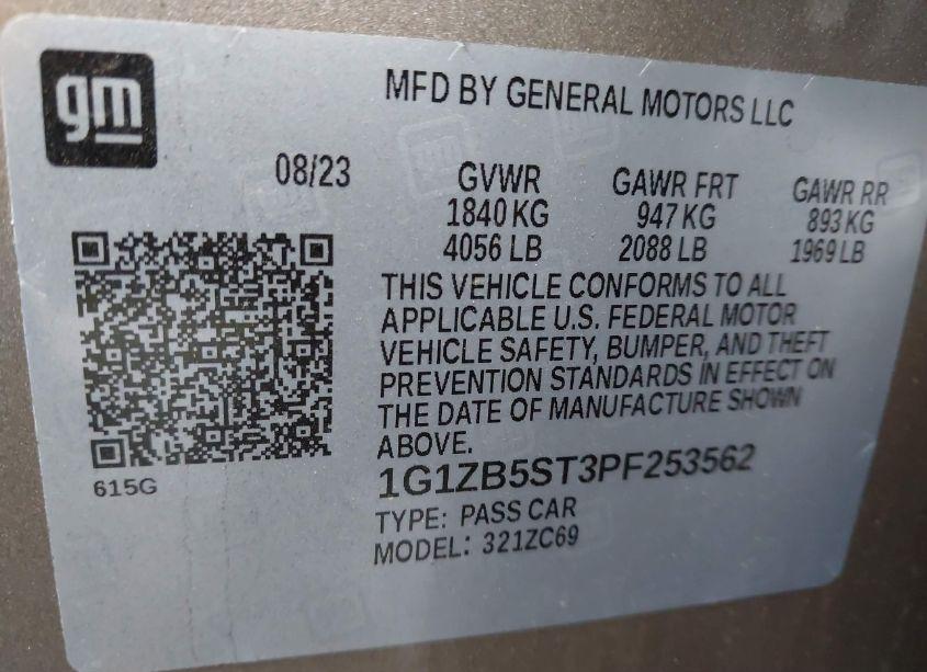 Photo 9 of 2023 Chevrolet Malibu FWD LS (VIN 1G1ZB5ST3PF253562)