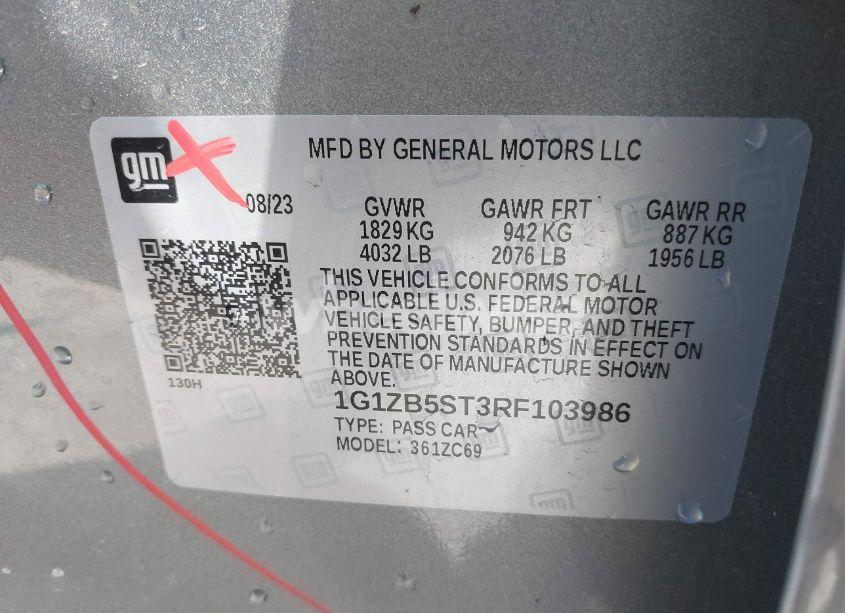 Photo 9 of 2024 Chevrolet Malibu FWD LS (VIN 1G1ZB5ST3RF103986)